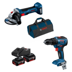 Kit Bosch Taladro GSB 18V-55+ Amoladora GWS 18V-7 + 2 GBA 4.0Ah + Cargador Rápido