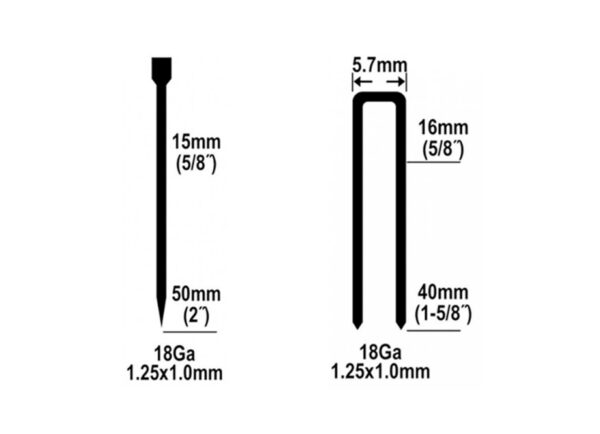 CLAVADORA 2EN1 NEUMATICA EMTOP PARA COMPRESOR 15 50mm INCLUYE GRAPAS Y CLAVOS 53684