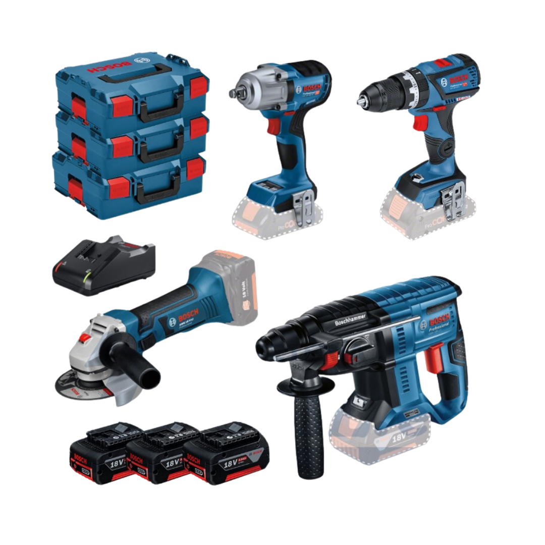 Kit Bosch GSB 18V-65 +GBH 18V-22 + GWS 18V-7 + GDS 18V-450HC 1 Kit Bosch GSB 18V-65 +GBH 18V-22 + GWS 18V-7 + GDS 18V-450HC