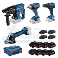 Kit Bosch GWS 18V-7 + GBH 18V-22 + Taladro GSB 18V-55 + GDS 18V-300