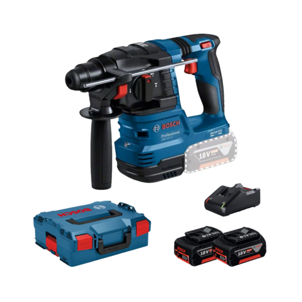 Kit Bosch Martillo GBH 18V-22 + 2 Batería18V 4.0Ah + Cargador + L-Boxx