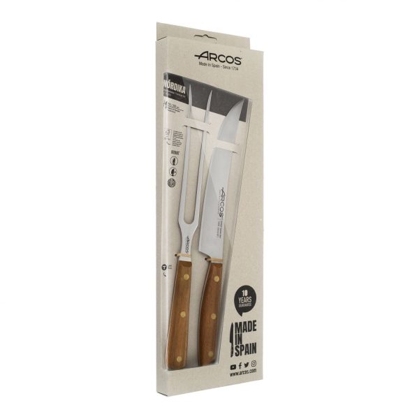 set barbacoa cuchillo tenedor arcos nordika 167000