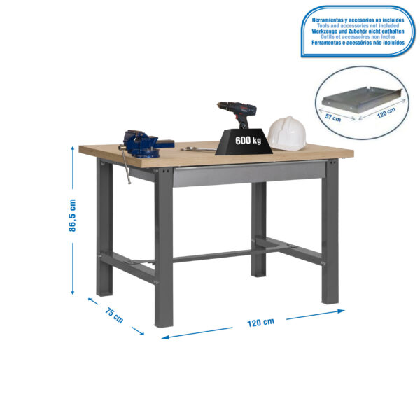 Simonwork Bt6 Mdf 1Box 1200X750 Gris/Madera - Imagen 4