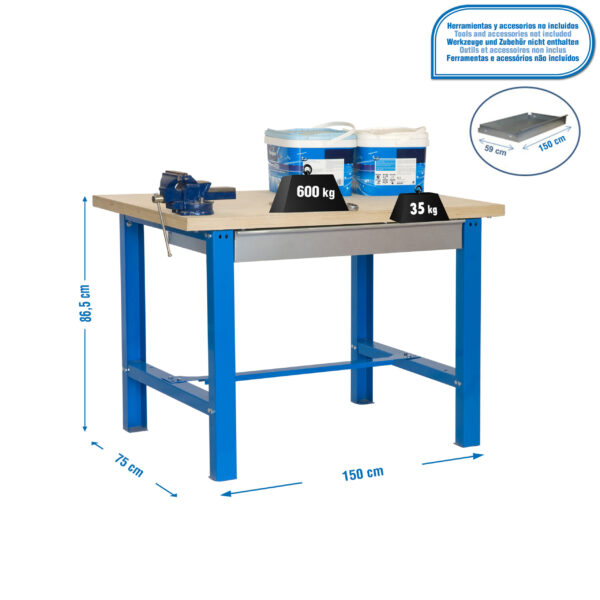 Simonwork Bt6L Mdf 1Box 1500X750 Azul/Madera - Imagen 4