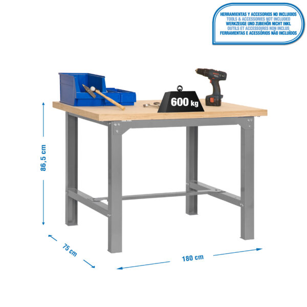 Simonwork Bt6L Mdf 1800X750 Gris/Madera - Imagen 4