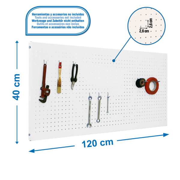 Panelclick 1200X400 Blanco + 8 Hook - Imagen 4