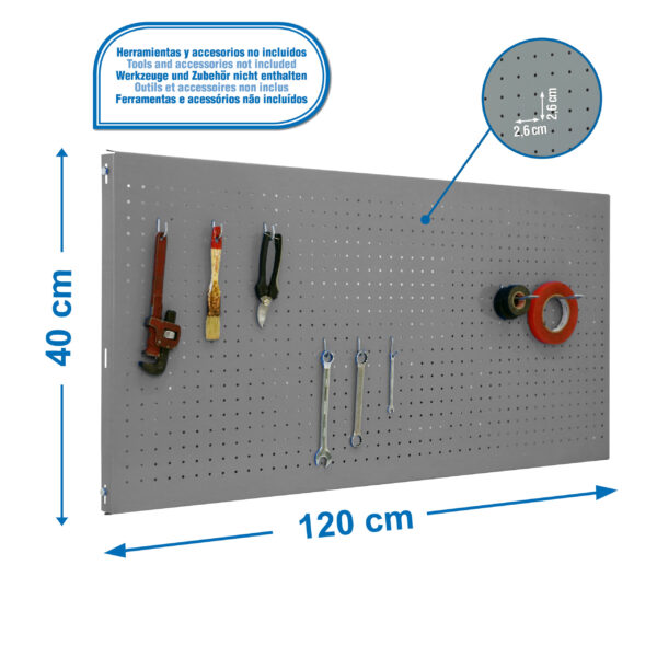 Panelclick 1200X400 Gris + 8 Hook - Imagen 4