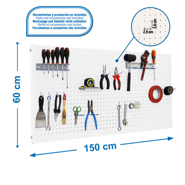 Panelclick 1500X600 Blanco + 14 Hook + 3 Acce - Imagen 4