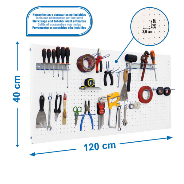 Panelclick 1200X400 Blanco + 22 Hook + 3 Acce - Imagen 4