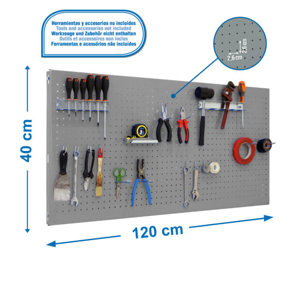 Panelclick 1200X400 Gris + 22 Hook + 3 Acce - Imagen 4