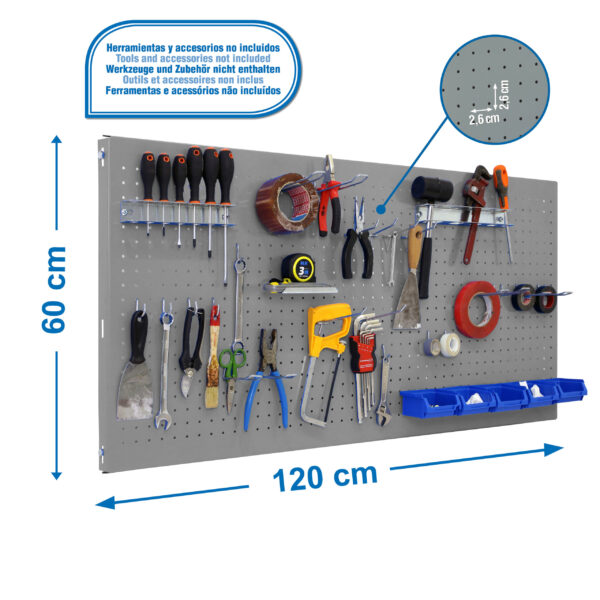 Panelclick 1200X600 Gris + 22 Hook + 8 Acce - Imagen 4