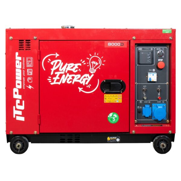 Generador Diésel Monofásico 6300 w ITCPower 8000D RED EDITION