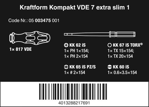 Kit Herramientas Kraftform Kompakt VDE 7, 7 piezas - Wera - Imagen 2