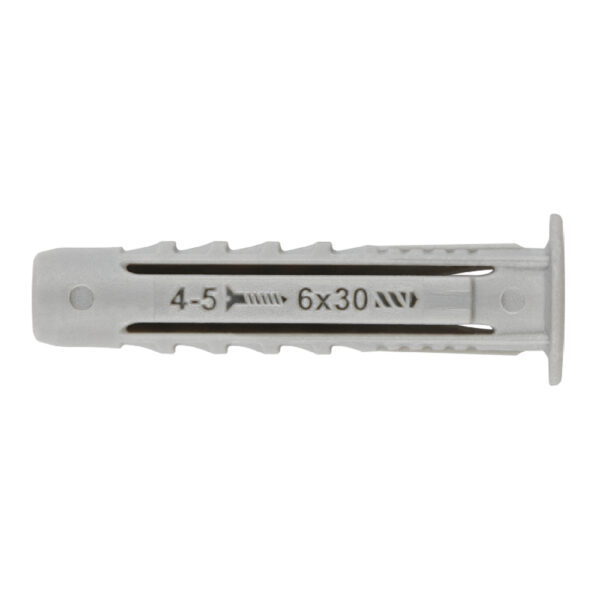 Taco de nylon de 4 segmentos para todo tipo de materiales, Medida 6 x 30 mm. 100 unidades - Imagen 2