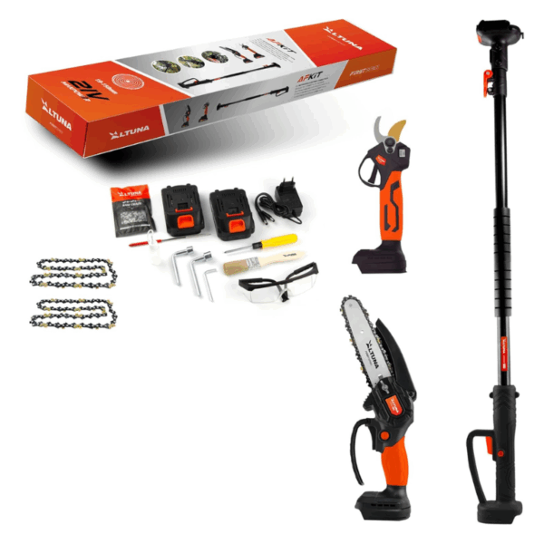 Altuna Afkit tijera + motosierra + pértiga + 2 baterías 21V-2AH + accesorios