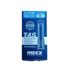 Taco de nylon de 4 segmentos para todo tipo de materiales, Medida 6 x 30 mm. 100 unidades