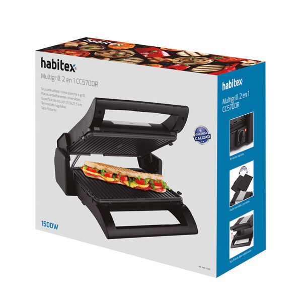 Multigrill 2 en 1  HABITEX CC5700R 1.500 W - Imagen 5