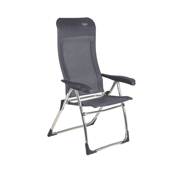 Silla de aluminio reclinable gris