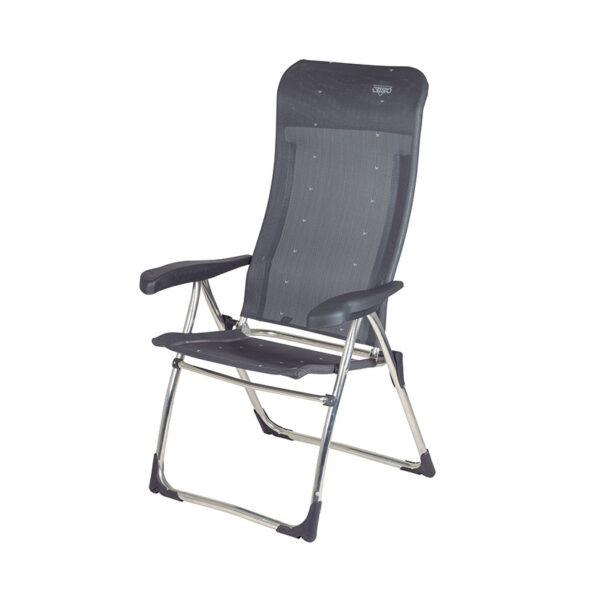 Silla de aluminio reclinable gris - Imagen 2