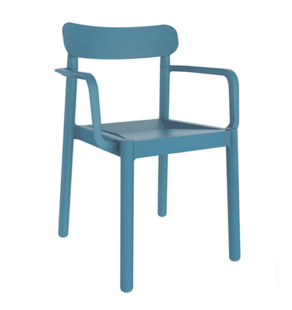 Silla Elba con brazos Color Azul Retro