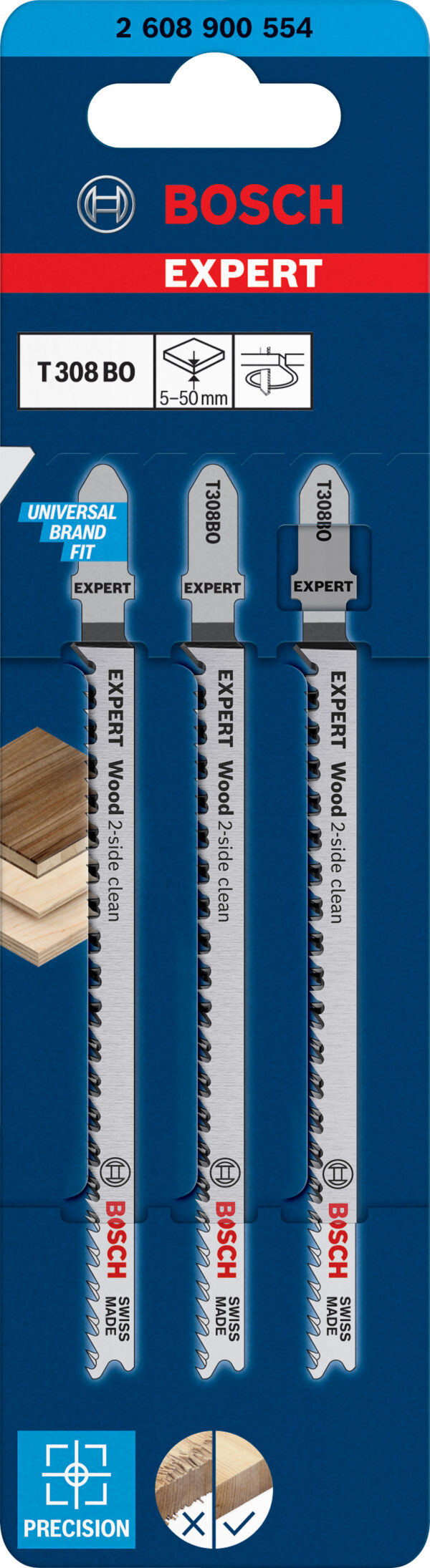Hoja de sierra de calar EXPERT Wood 2-side clean T308BO - Imagen 4
