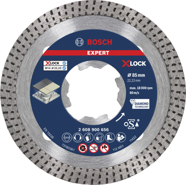 Disco de corte con diamante EXPERT Hard Ceramic de precisión para amoladoras pequeñas, X-Lock - Imagen 2