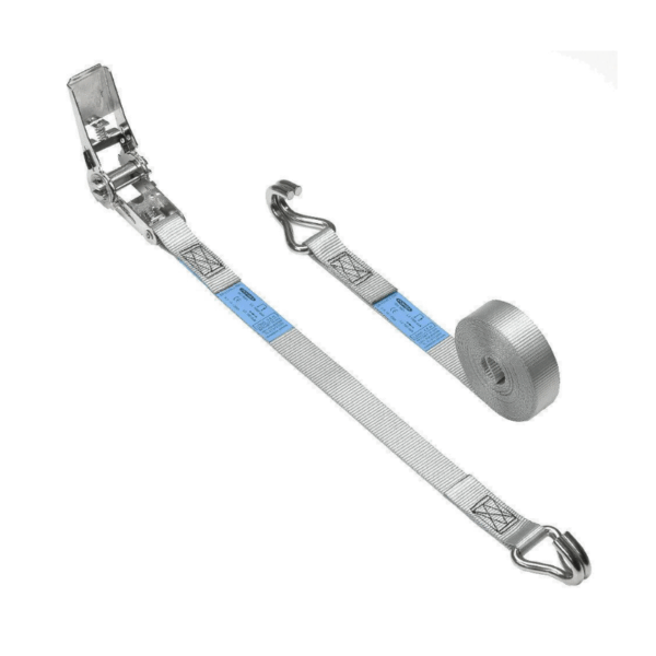 Ratchet inoxidable de 25 mm y 5 metros con gancho cerrado