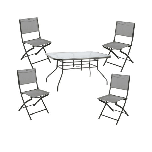 Conjunto de jardín Basic Azúa con 4 sillas