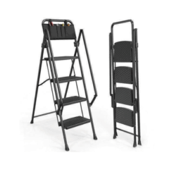 Escalera taburete plegable con pasamanos