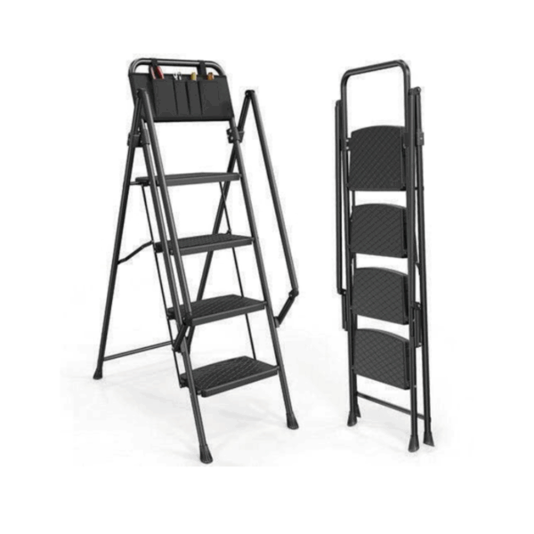 Escalera taburete plegable con pasamanos