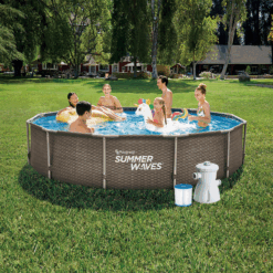 Piscina tubular imitación ratán Summer Waves 305x76 cm con depuradora