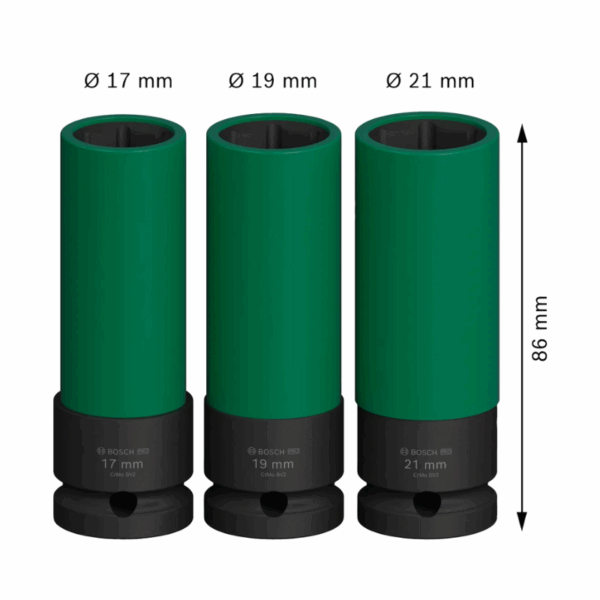 Set de llaves de vaso Bosch PRO Impact Socket Set de 3 piezas - Imagen 2