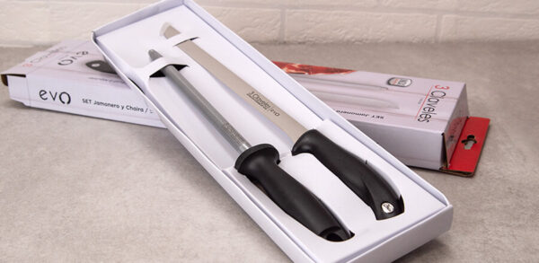 Set cuchillo jamonero Evo + chaira 3 Claveles - Imagen 2