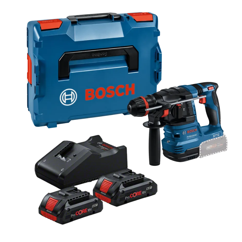 Martillo perforador a batería Bosch GBH 18V-22 X + L-BOXX 136 + 2 ProCORE18V 4.0Ah + GAL 18V-40 1 Martillo perforador a batería Bosch GBH 18V-22 X + L-BOXX 136 + 2 ProCORE18V 4.0Ah + GAL 18V-40