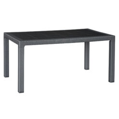 Mesa de resina rectangular Elegance antracita 150x90xh.72 cm
