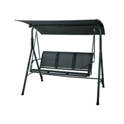 Balancín jardín metálico gris 3 plazas