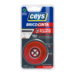 Cinta adhesiva doble cara Ceys Bricocinta extra fuerte transparente