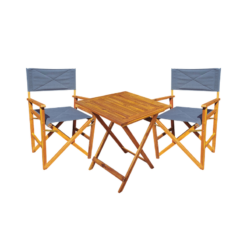Conjunto mesa + 2 sillas director Mediterráneo