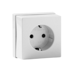 Base con toma de tierra 16A 250V superficie Famatel 5023-B blanca Serie Living 5000