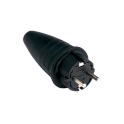 Clavija enchufe goma 4,8 mm Famatel 1144 negra TT 16A 250V IP44