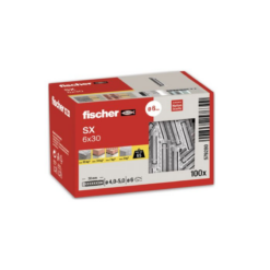 Taco nylon SX Fischer 6 x 30 mm Ref. 579280 (caja 100 unidades)